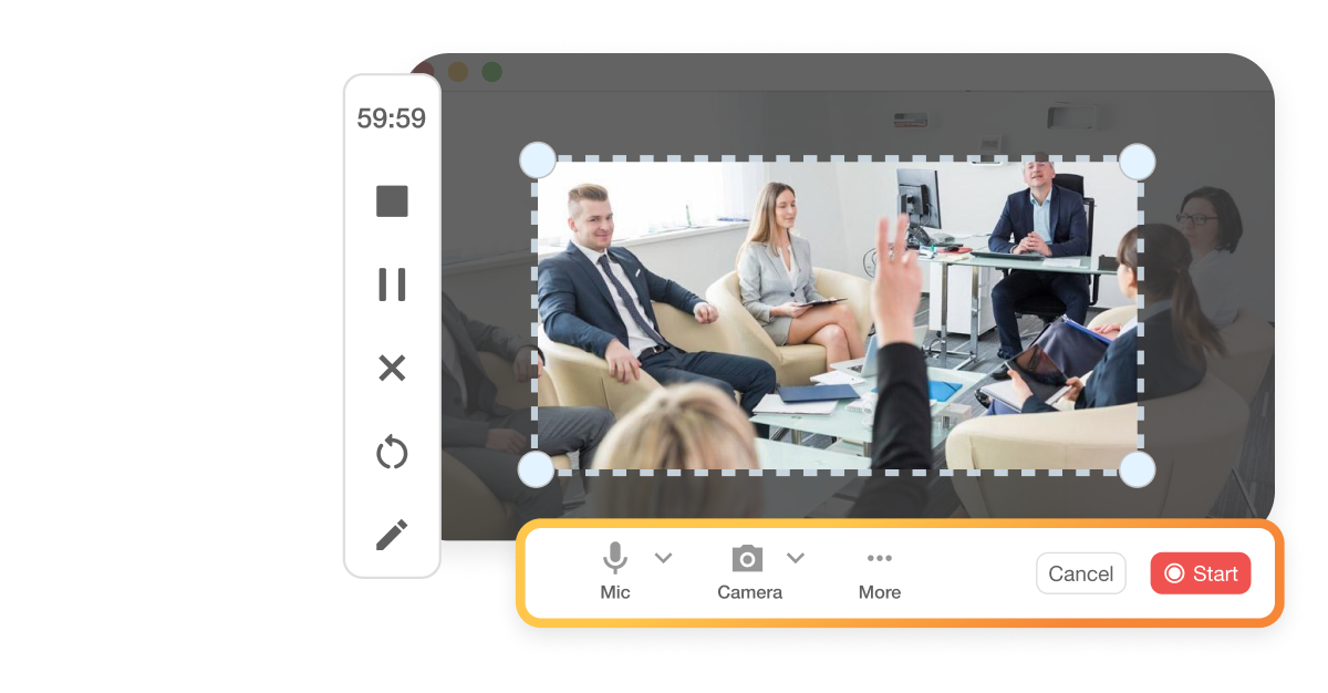 Visla's Easy Screen Recording feature, simplifying product demos for Sales and Revenue Teams with clear, concise video pitches.